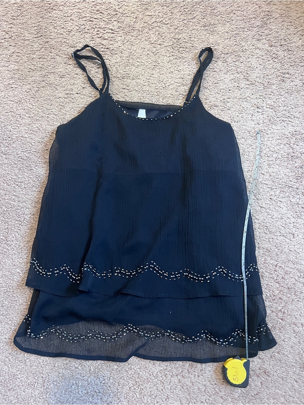 Y2K Women’s black Beaded Tank Top